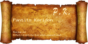 Pantits Koridon névjegykártya